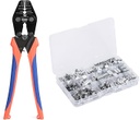 Pince à sertir / coupeur cosses ovales 0.3mm-3.5mm, avec 375 pièces de cosses en aluminium